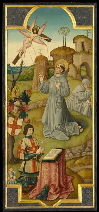 Two panels from an altarpiece: Saint Francis Receiving the Stigmata; Christ in the Garden of Gethsemane