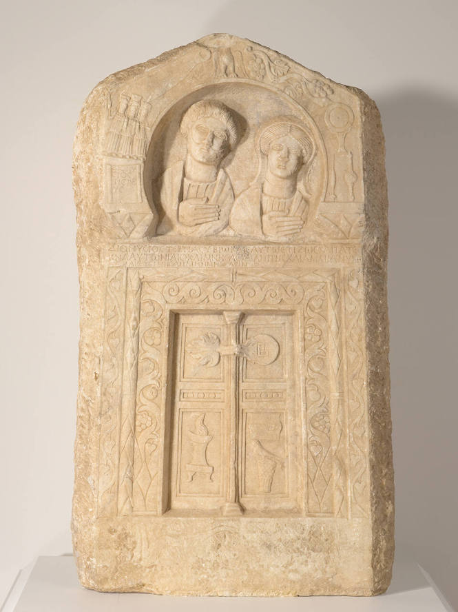 Funerary Stela of the Priest Dionysios and His Wife, Tertia