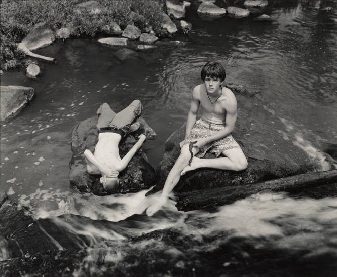 Mingo Boys with Water Snake on the Eno River