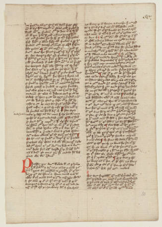 Leaf from Aristotle, "Nichomachean Ethics"