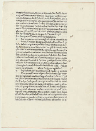 Leaf from Lives of the Philosophers by Diogenes Laertius (3rd century)