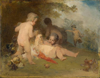 Putti and a Young Satyr in a Forest Glen