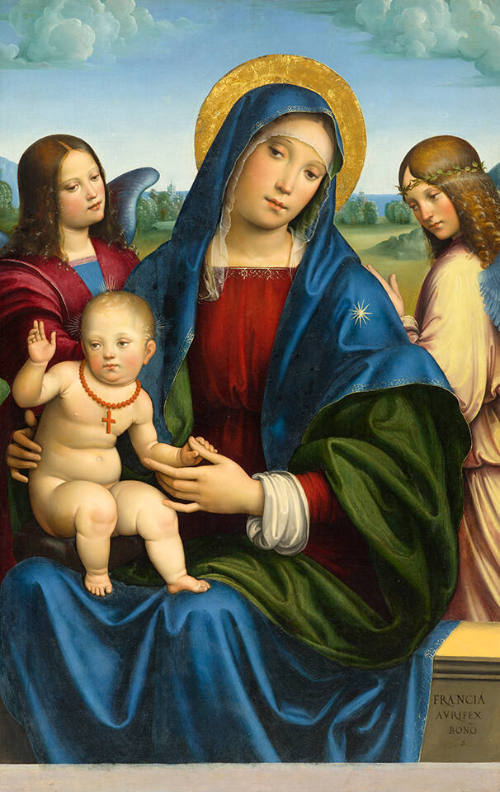 Virgin and Child with Two Angels