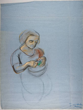 Seated Woman Peeling Potatoes