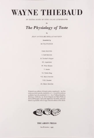 Colophon to the series "The Physiology of Taste"