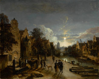 Canal Scene in Moonlight