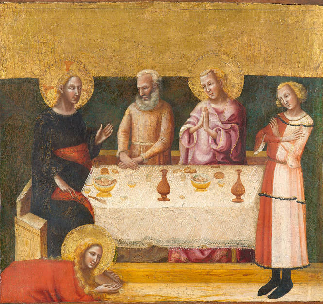 Panel from a dismembered altarpiece: Christ in the House of Simon the Pharisee