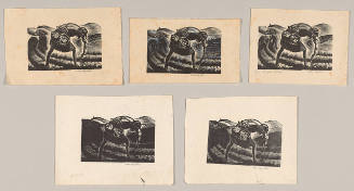 Five stages in the development of the print "Planting Tobacco"