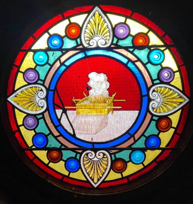 Stained Glass Roundel Depicting a Burnt Offering