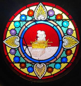 Stained Glass Roundel Depicting a Burnt Offering