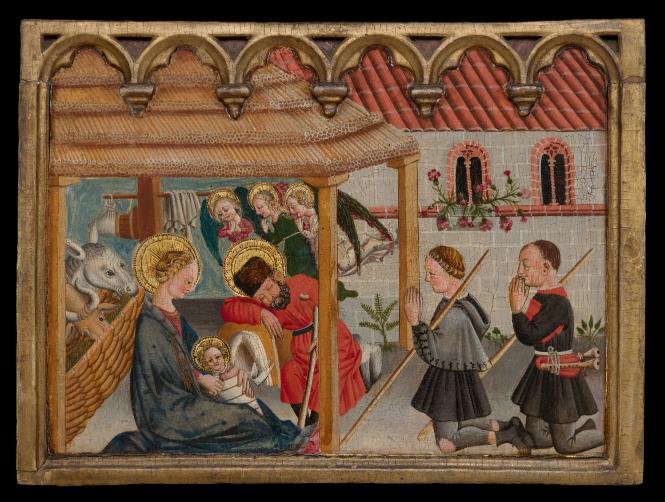 Predella panel from an altarpiece: Adoration of the Shepherds