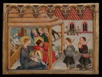 Predella panel from an altarpiece: Adoration of the Shepherds