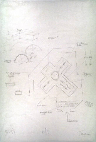 Installation drawing for "But the Ball is Lost and The Mallet Slipped"